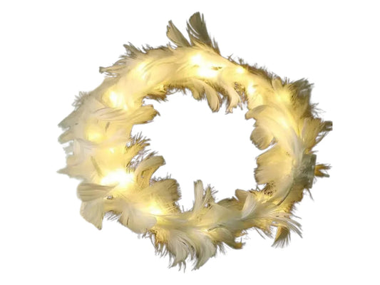 Tocado de Plumas LED Blanco