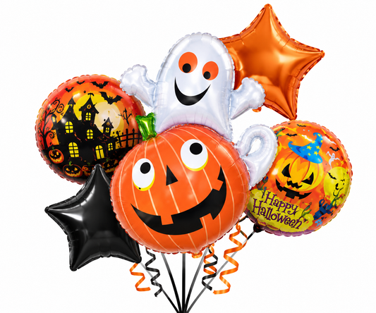 Set de Globos Halloween Calabaza y Fantasma