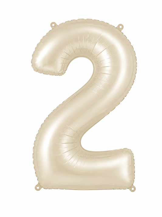 NUMERO DE GLOBO 2 BEIGE 32"