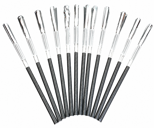 BOMBILLA PAPEL METAL X12 FLECOS PLATA