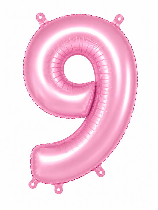 NUMERO DE GLOBO 9 ROSADO 32"