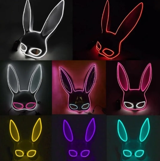 Mascara neon orejas de conejo / a color a eleccion