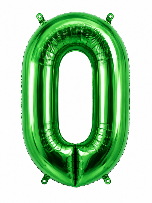 NUMERO DE GLOBO 0 VERDE 32"