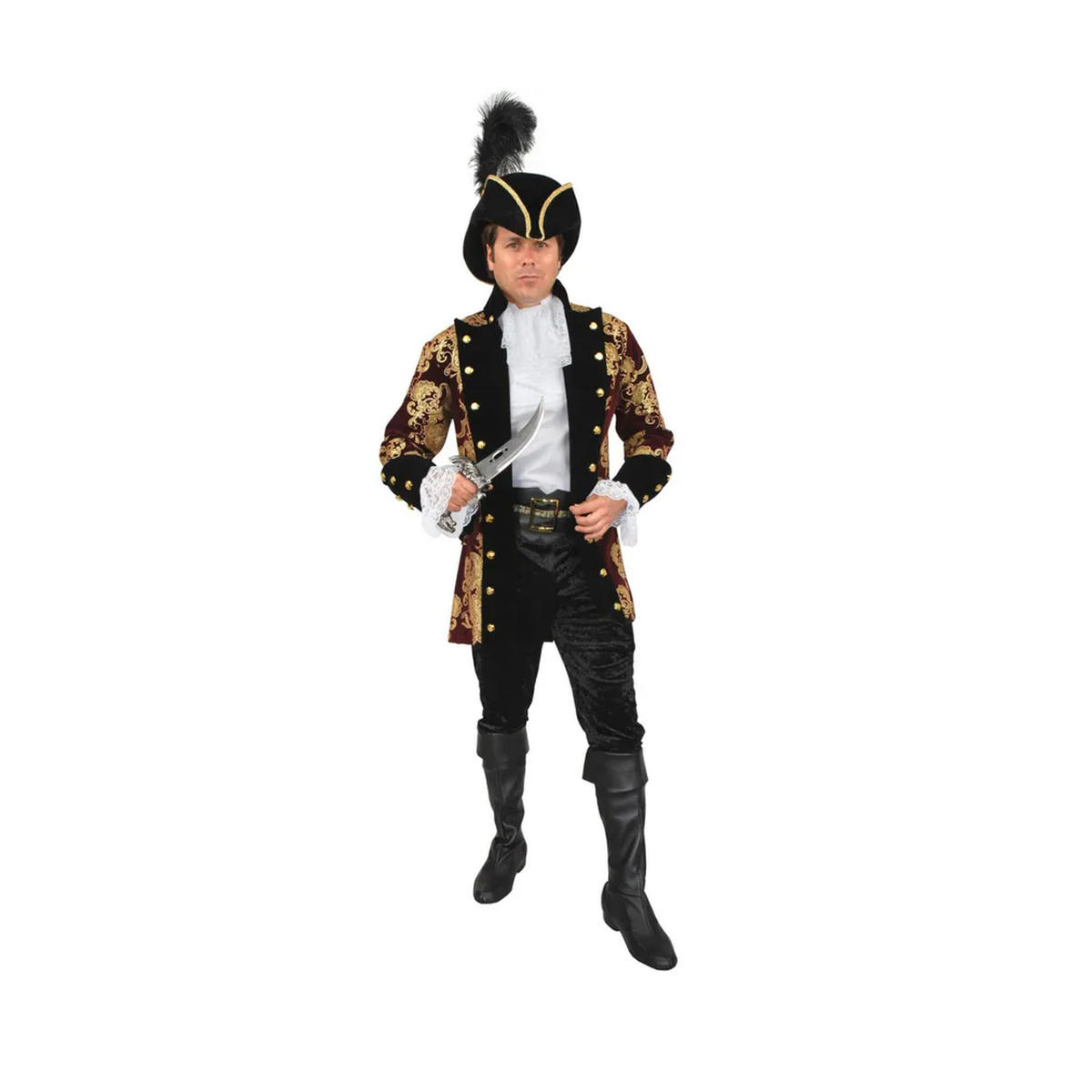 Chaqueta Capitán Pirata Burdeo Hombre