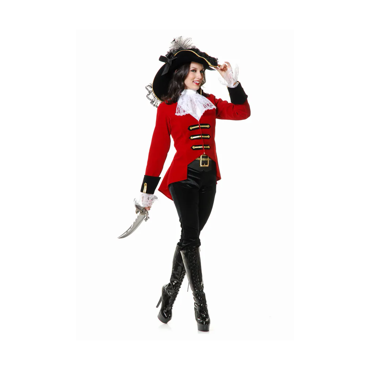 Disfraz Capitana Pirata Roja Mujer - Don Cotillón