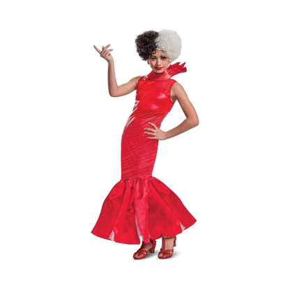 Disfraz Cruella Vestido Rojo Niña - Don Cotillón