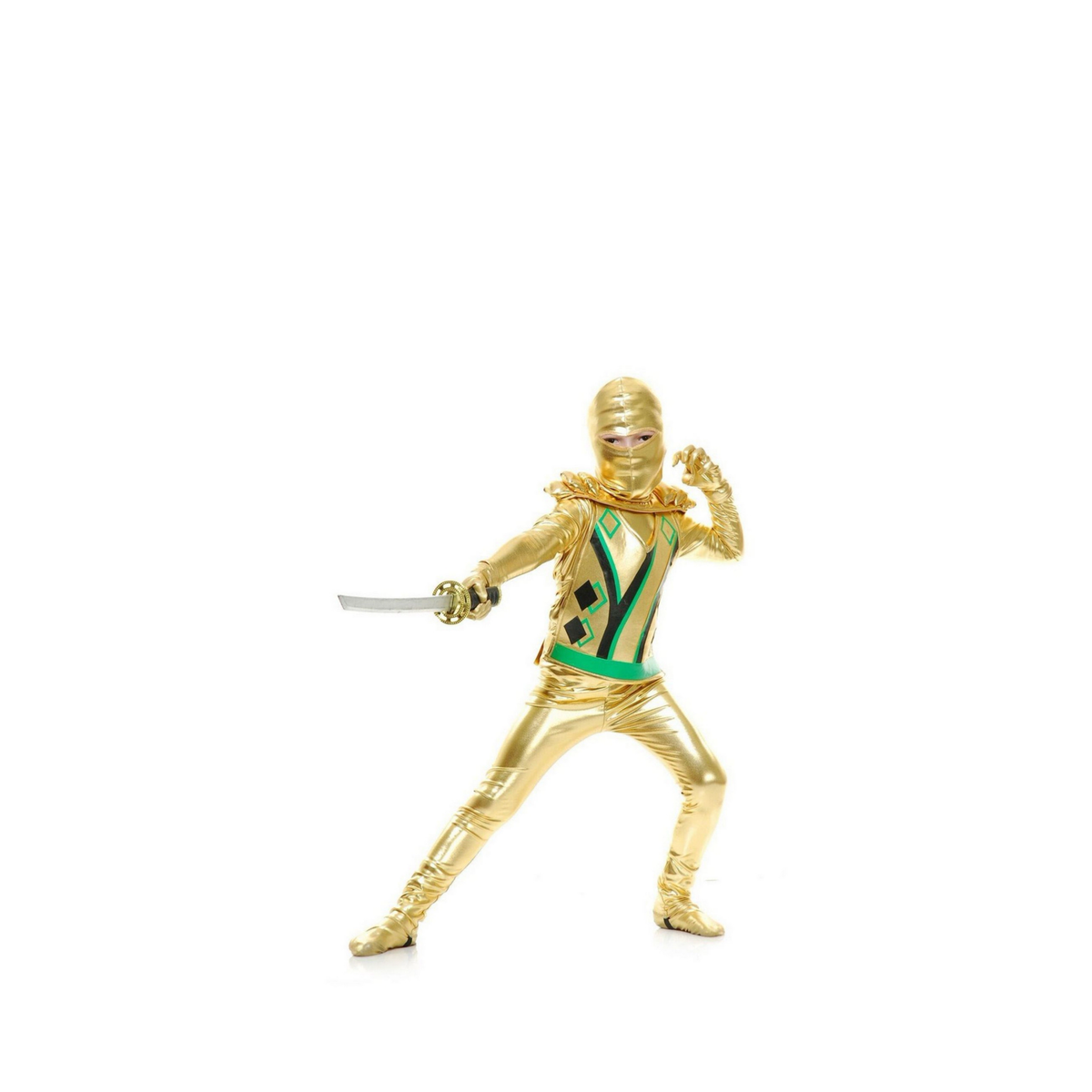 Disfraz Ninja Dorado con Armadura Niño - Don Cotillón