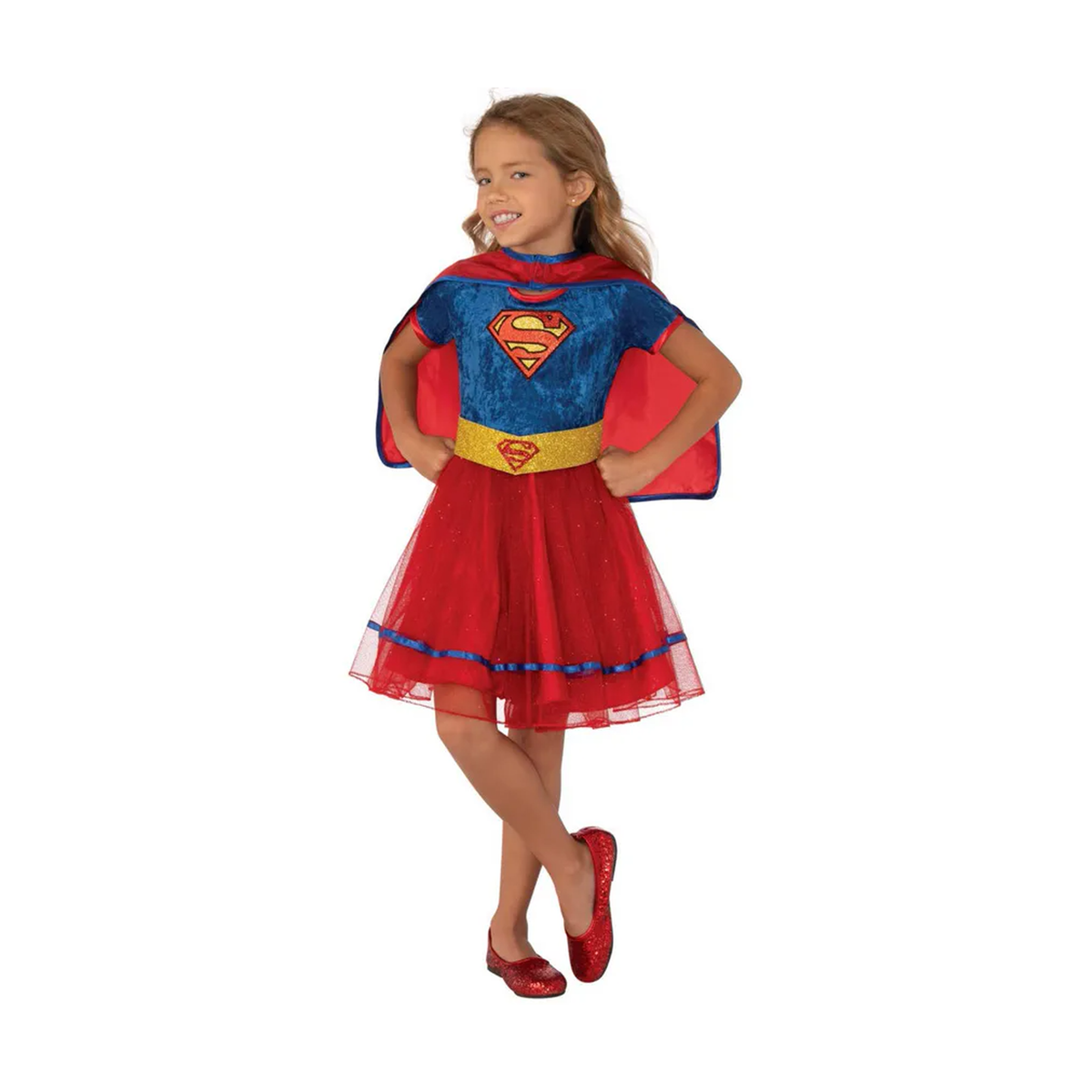 Disfraz Capa y Vestido Super Woman Niña - Don Cotillón