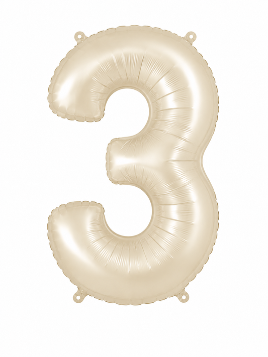 NUMERO DE GLOBO 3 BEIGE 32"
