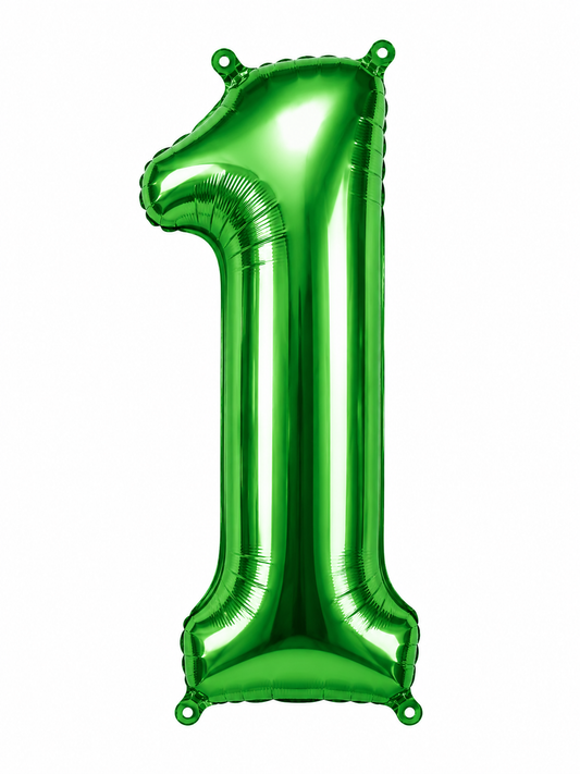 NUMERO DE GLOBO 1 VERDE 32"