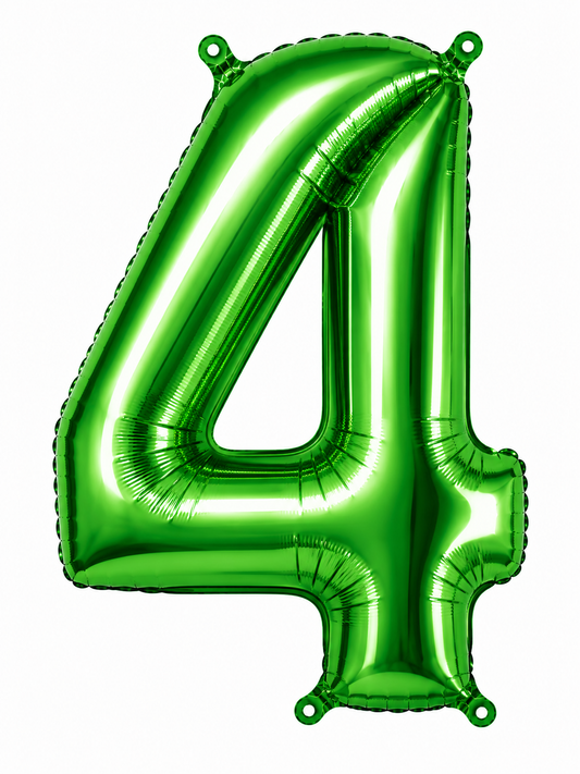 NUMERO DE GLOBO 4 VERDE 32"