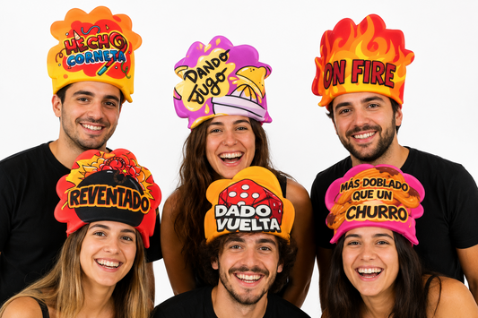 PACK 6 GORROS ESPUMA CON FRASES
