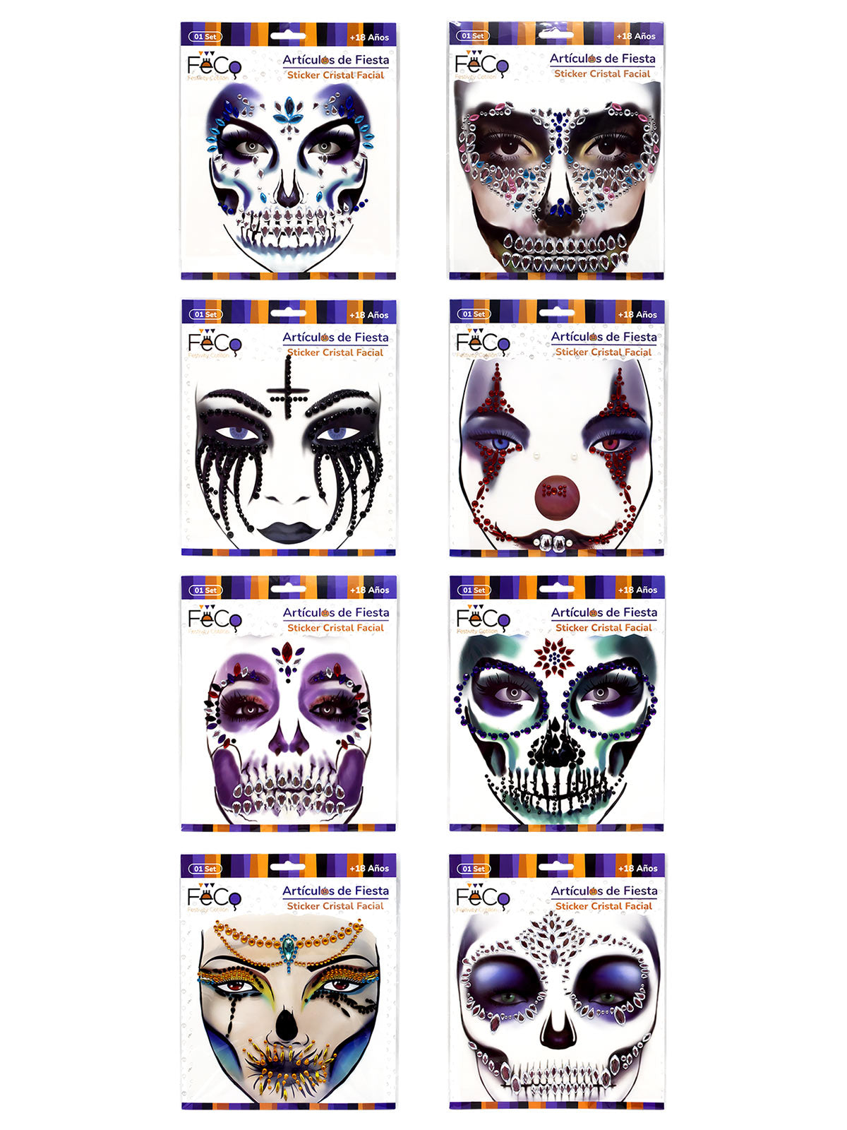 Sticker Cara Cristal x 12 - Don Cotillón