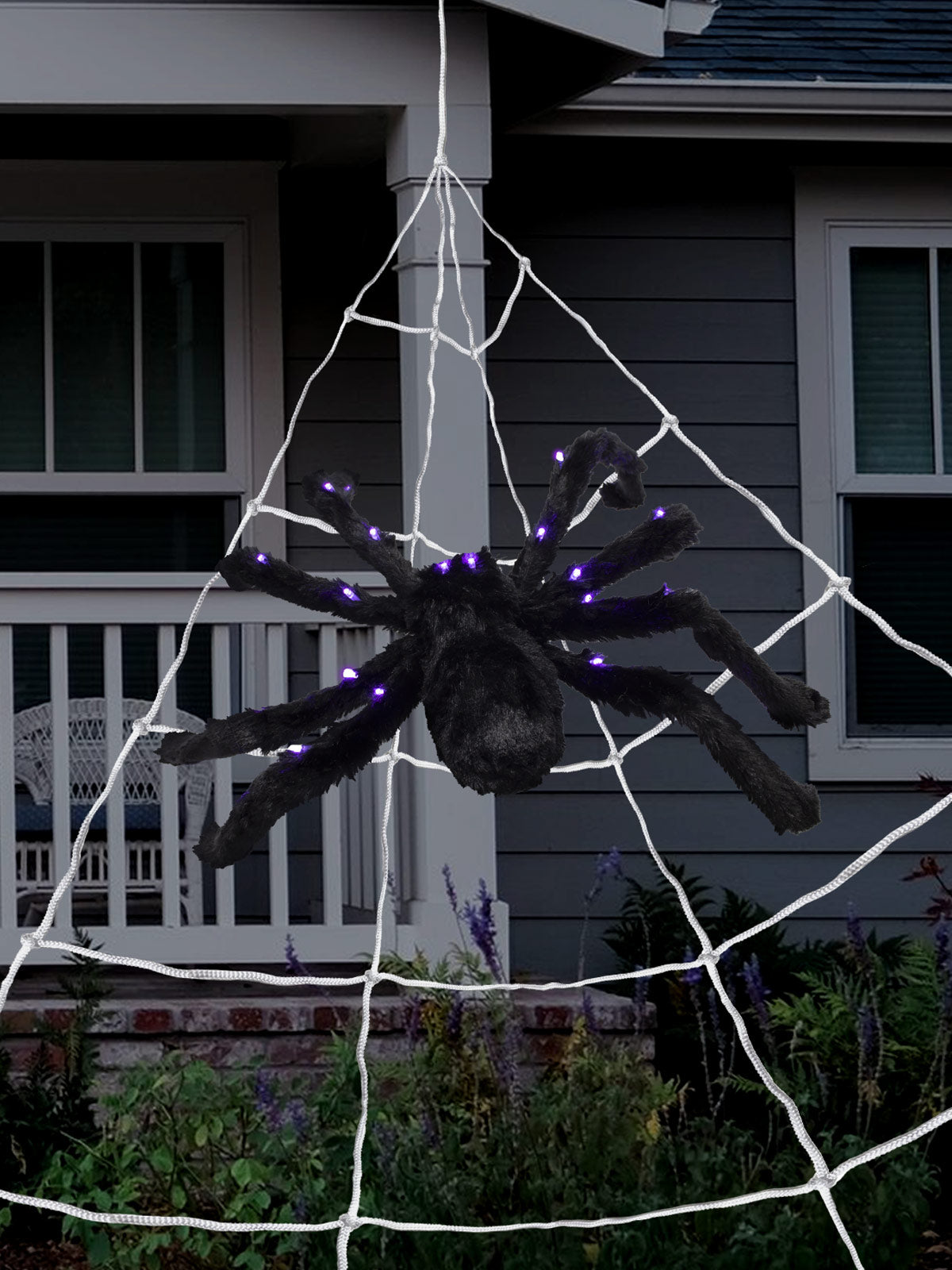 Tela Araña Gigante Con Araña Led 200Cm X1 Uni - Don Cotillon