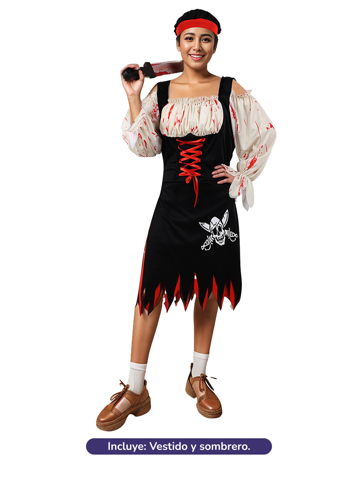 Traje Pirata Mujer L - Don Cotillon