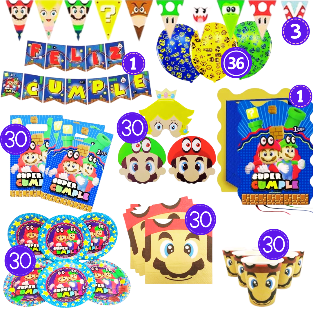 Pack Super Cumpleaños Mario