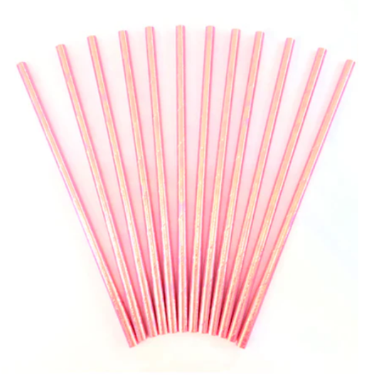 BOMBILLA PAPEL X12 IRISDICENTE ROSA
