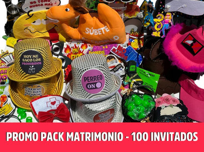 PROMO - Pack Cotillón De Matrimonio Para 100 Invitados