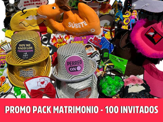 PROMO - Pack Cotillón De Matrimonio Para 100 Invitados