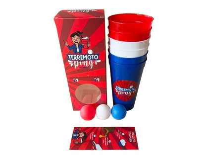 Vasos Terremoto Pong Chile - 6Unds - 600Ml