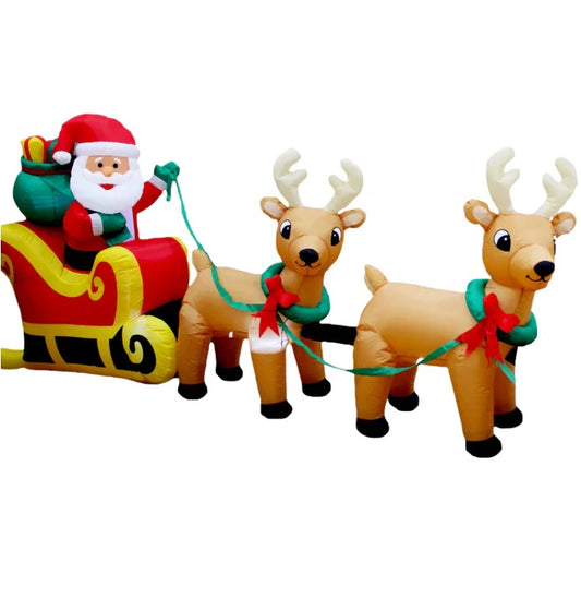 Inflable navidad Pascuero con renos 240 centimetros