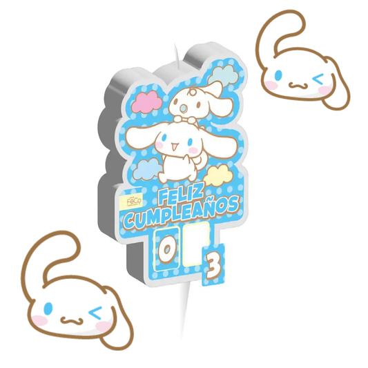 VELA 2D ADESIVO CINNAMOROLL X1UN