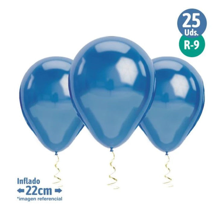 Set 25 Globos cromados azul R9