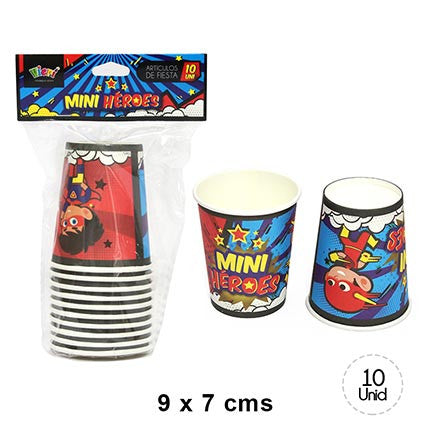 10 Vasos Mini Héroes