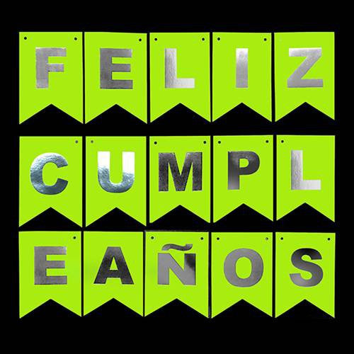 Banner Feliz Cumpleaños Flúor Amarillo