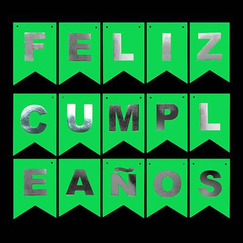 Banner Feliz Cumpleaños Flúor Verde