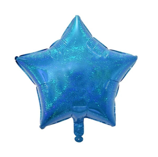 Globo Estrella Azul Tornasol Metalizado