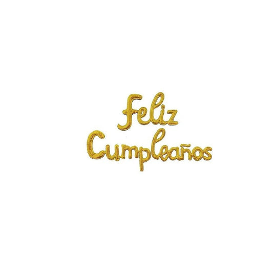 Feliz Cumpleaños Foil Cursiva Dorado