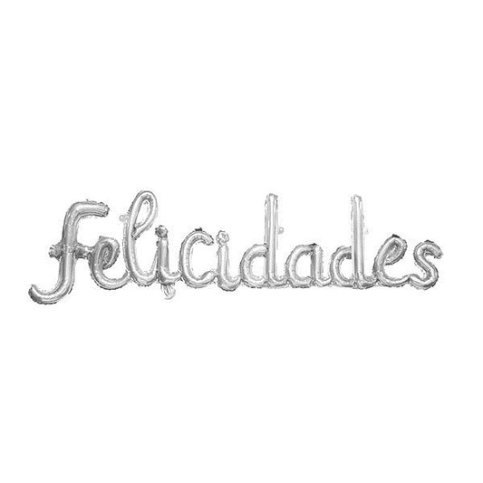 Felicidades Cursiva Foil Plateado