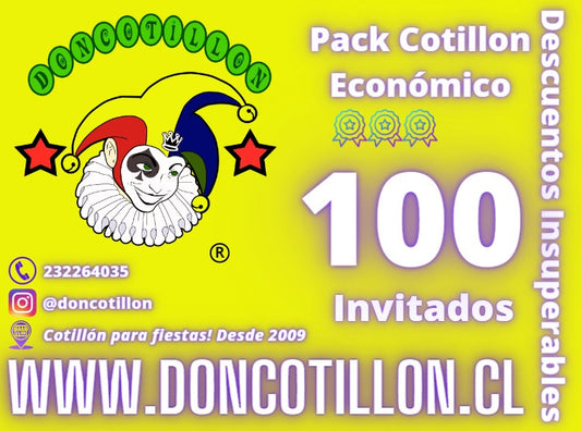 Pack cotillon 100 personas económico