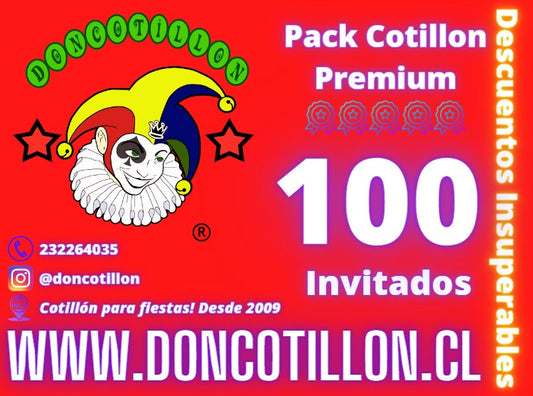 Pack cotillon 100 personas premium