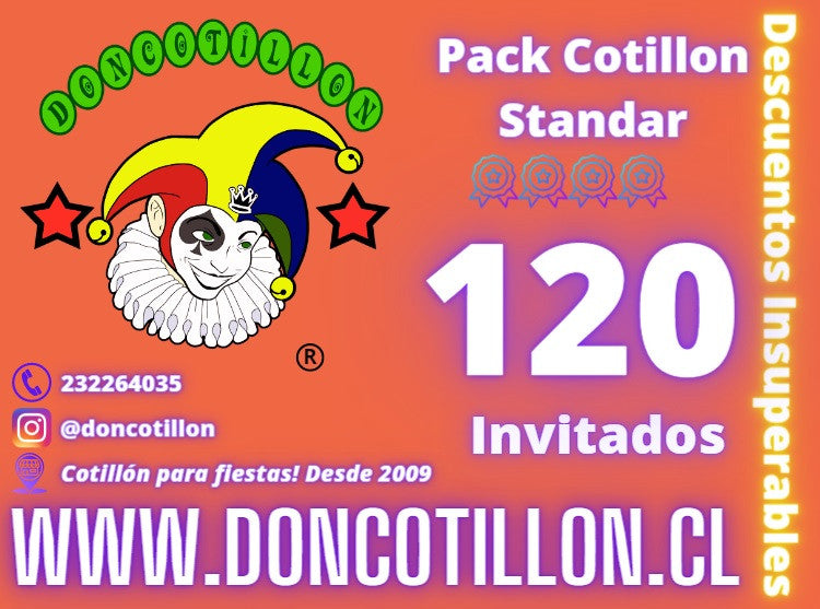 Pack cotillon standar 120 personas