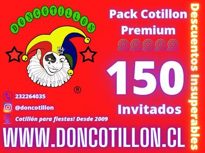 Pack cotillon 150 personas premium