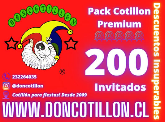 Pack cotillon 200 personas premium