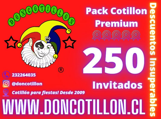 Pack cotillon 250 personas premium