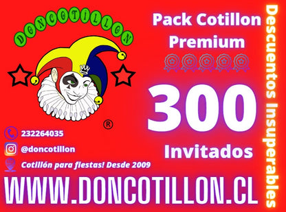 Pack cotillon premium 300 personas