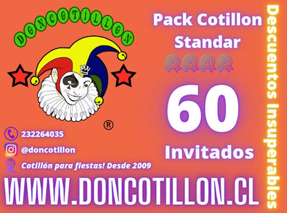 Pack cotillon standar 60 invitados