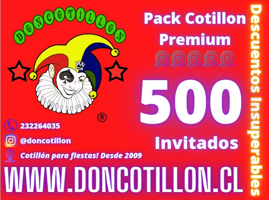 Pack cotillon premium 500 invitados