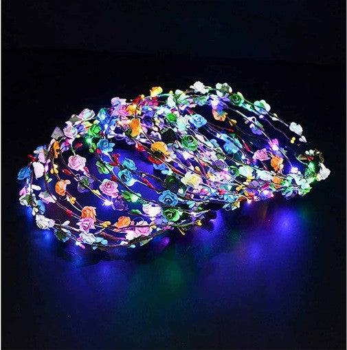 Corona De Flores con Luces